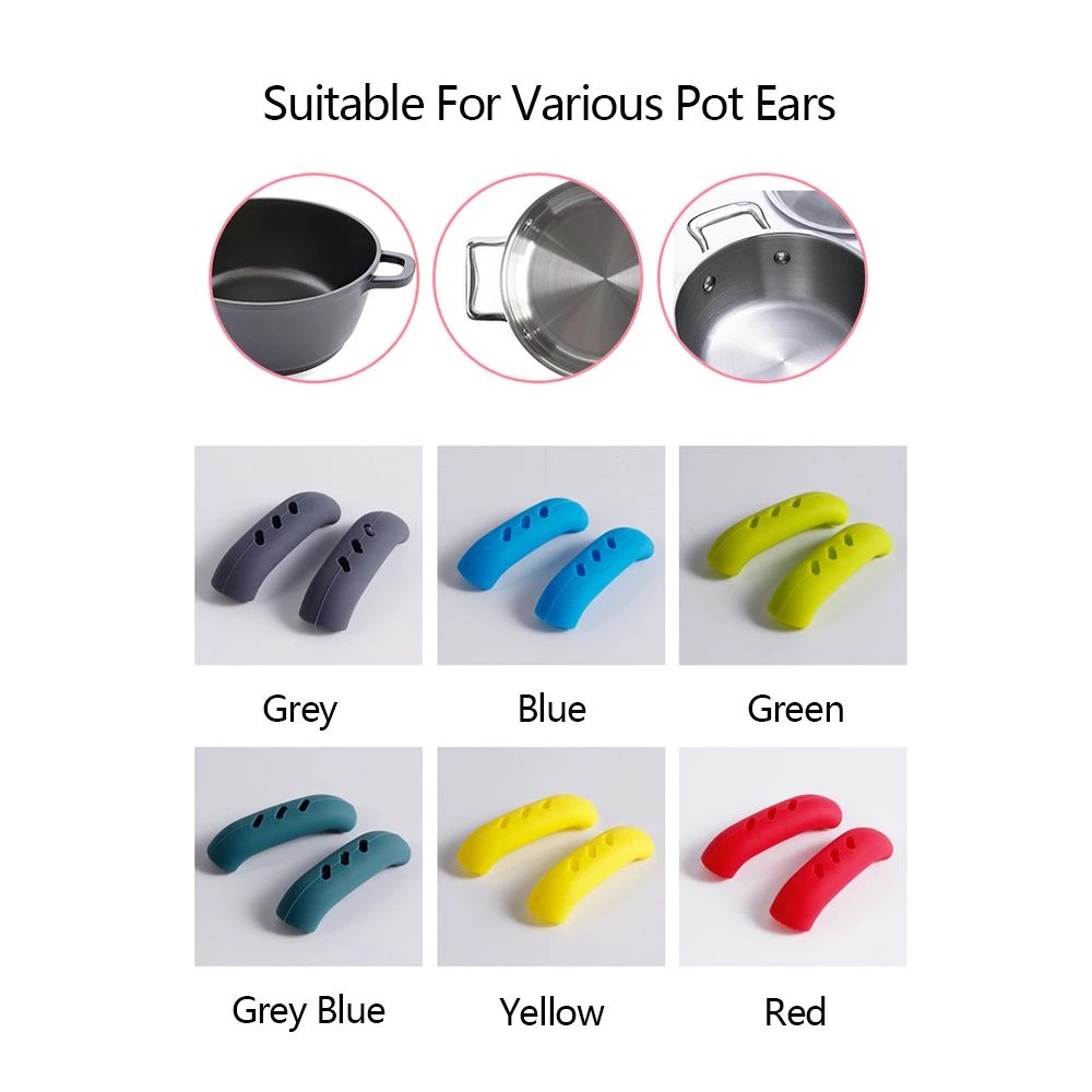2 Pcs Gagang Panci Bahan Silikon Anti Melepuh Untuk Dapur