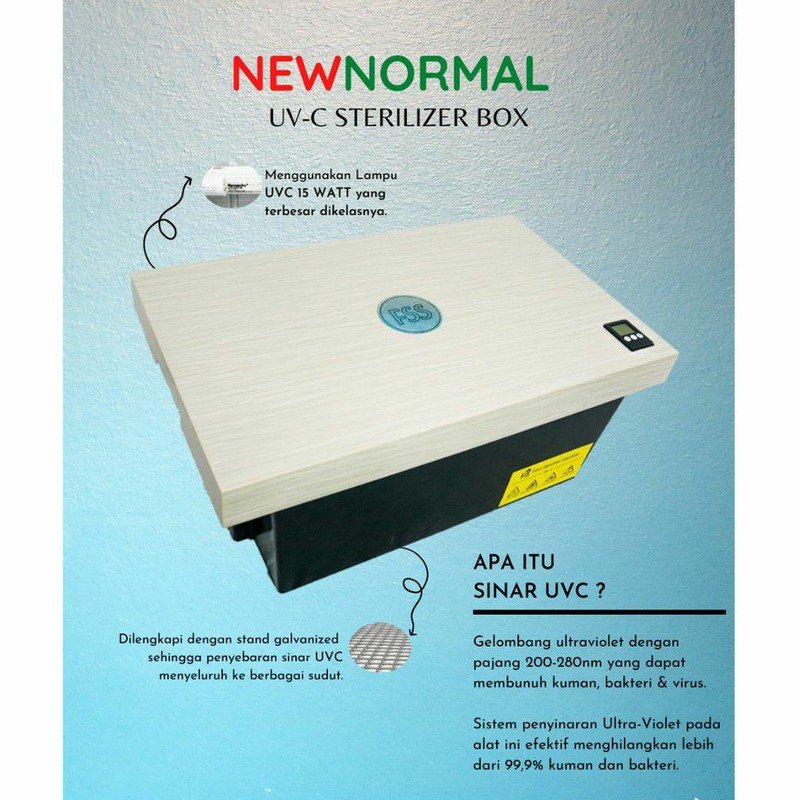 New Normal UV Box Sterilizer Besar- UV C Lamp 15 WattUVC BOX STERILIZER