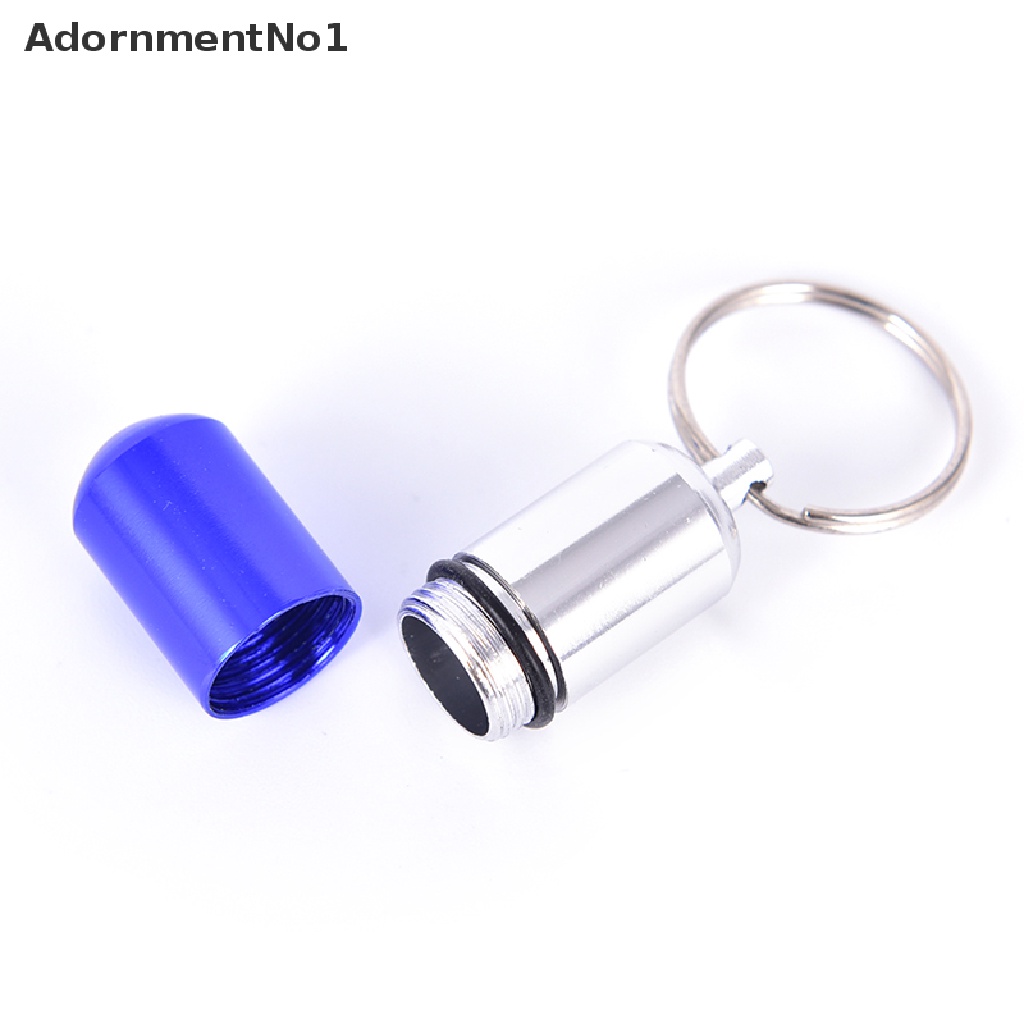 (AdornmentNo1) Gantungan Kunci Botol Kontainer Obat Mini Bahan Metal Anti Air