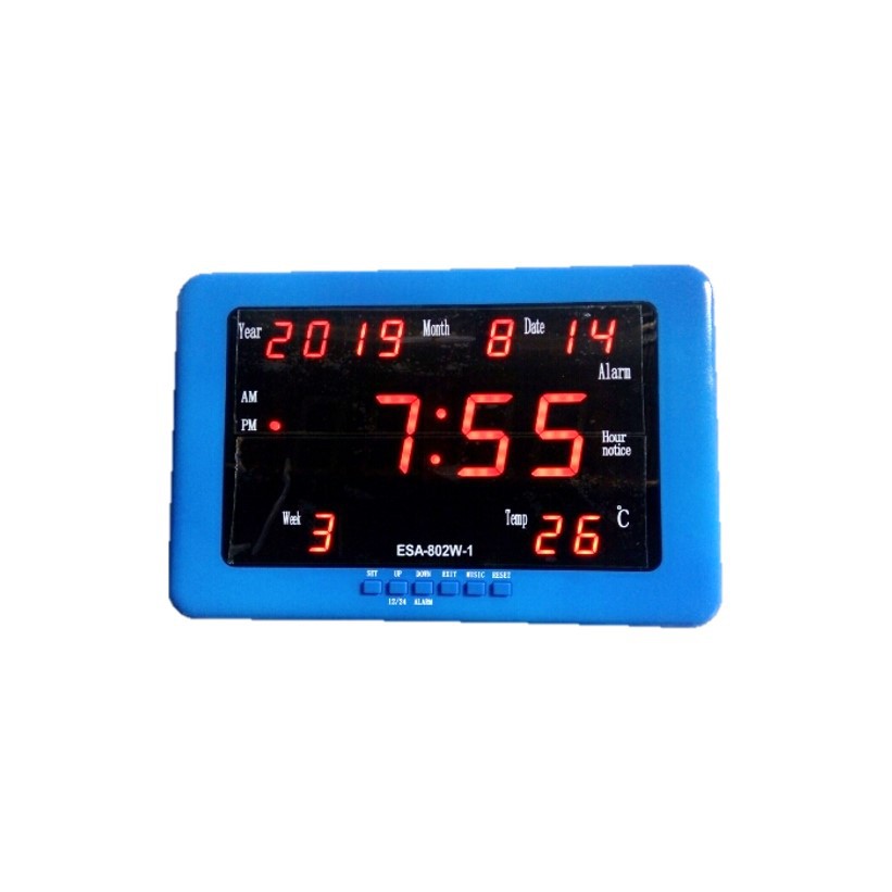 Jam Dinding Digital LED Wall Clock 30cm ES802