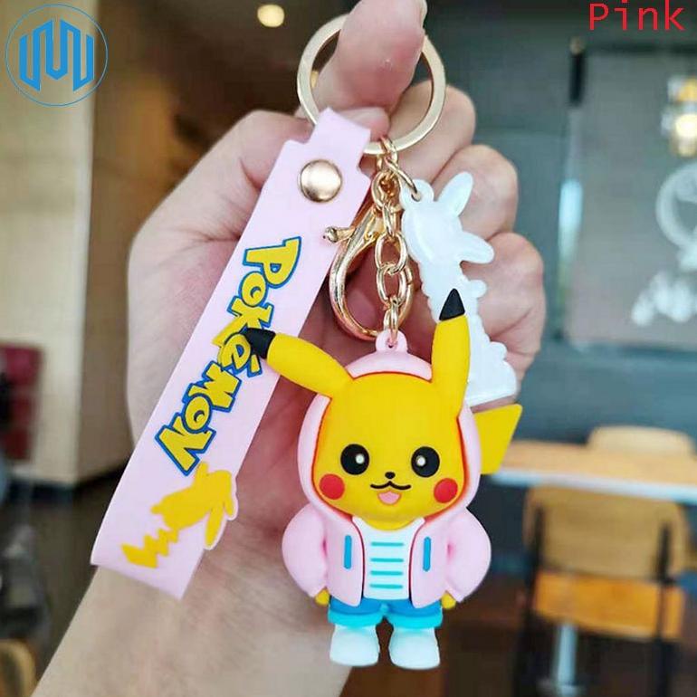 Gantungan Kunci Unik Lucu Pikachu Berjaket Kado Anak