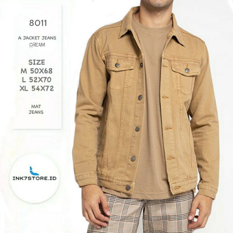 Ink7 Jaket Jeans Cream Jaket Jeans Krem Oversize