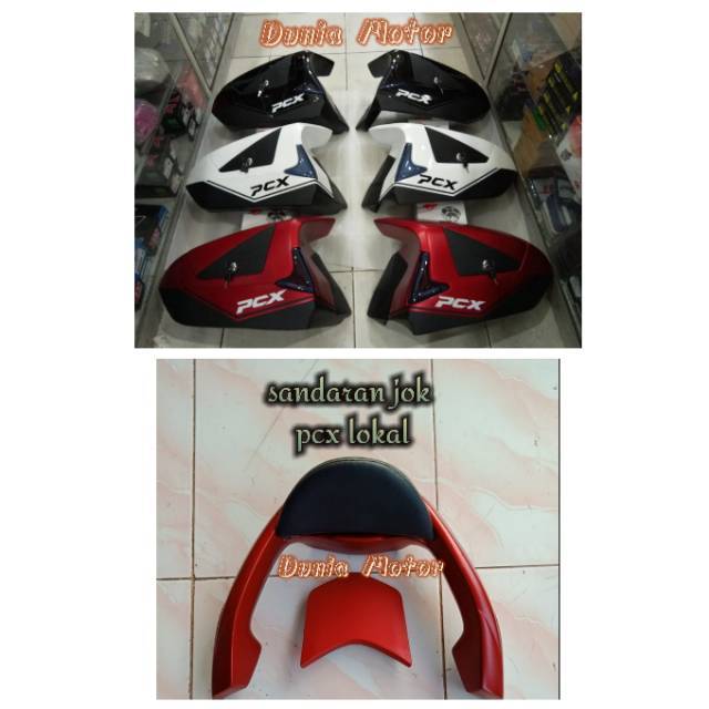 Paket Sandaran Backrest PCX lokal dan Box samping Side Box new pcx 150 lokal