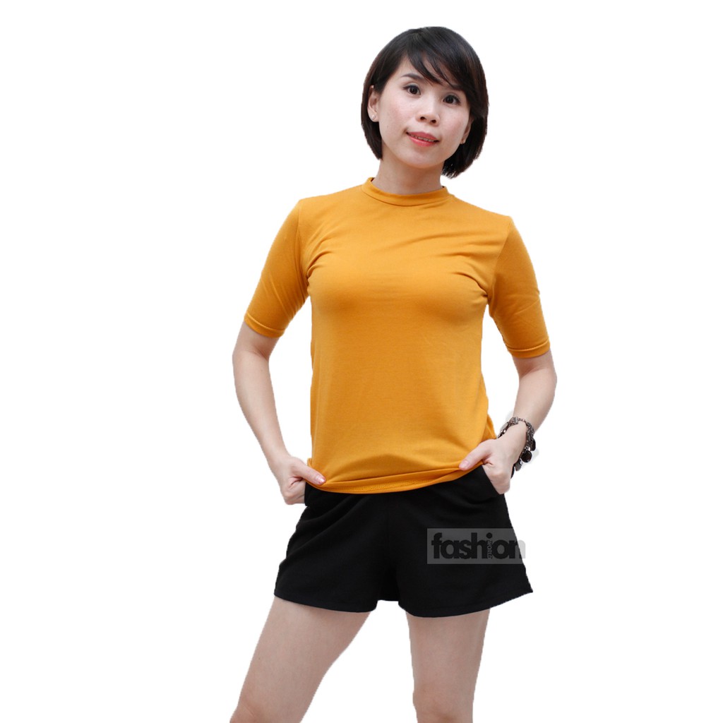 629 Kaos Wanita | Kaos Basic Fashion | Baju Wanita Lengan 3/4