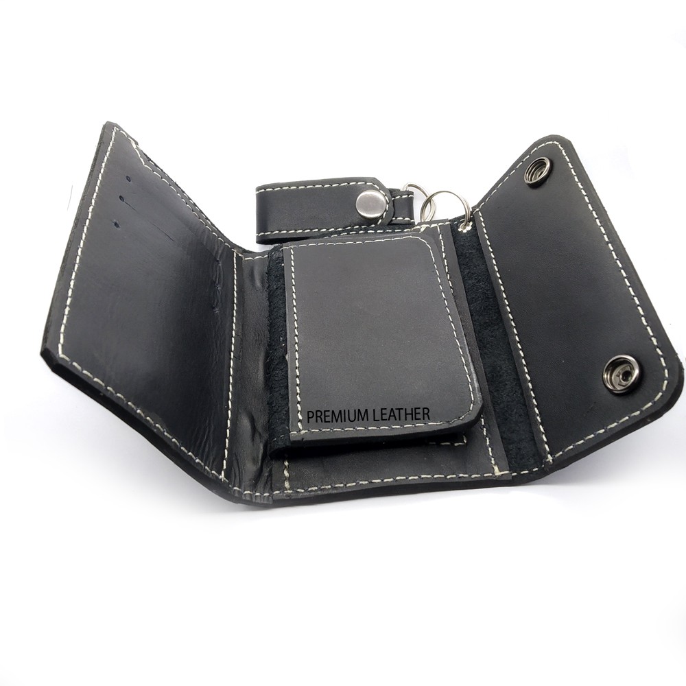 Dompet Kulit Pria Harley Davidson HD01-08 100% kulit asli Full UP Hitam Coklat Ukuran Tanggung 3/4