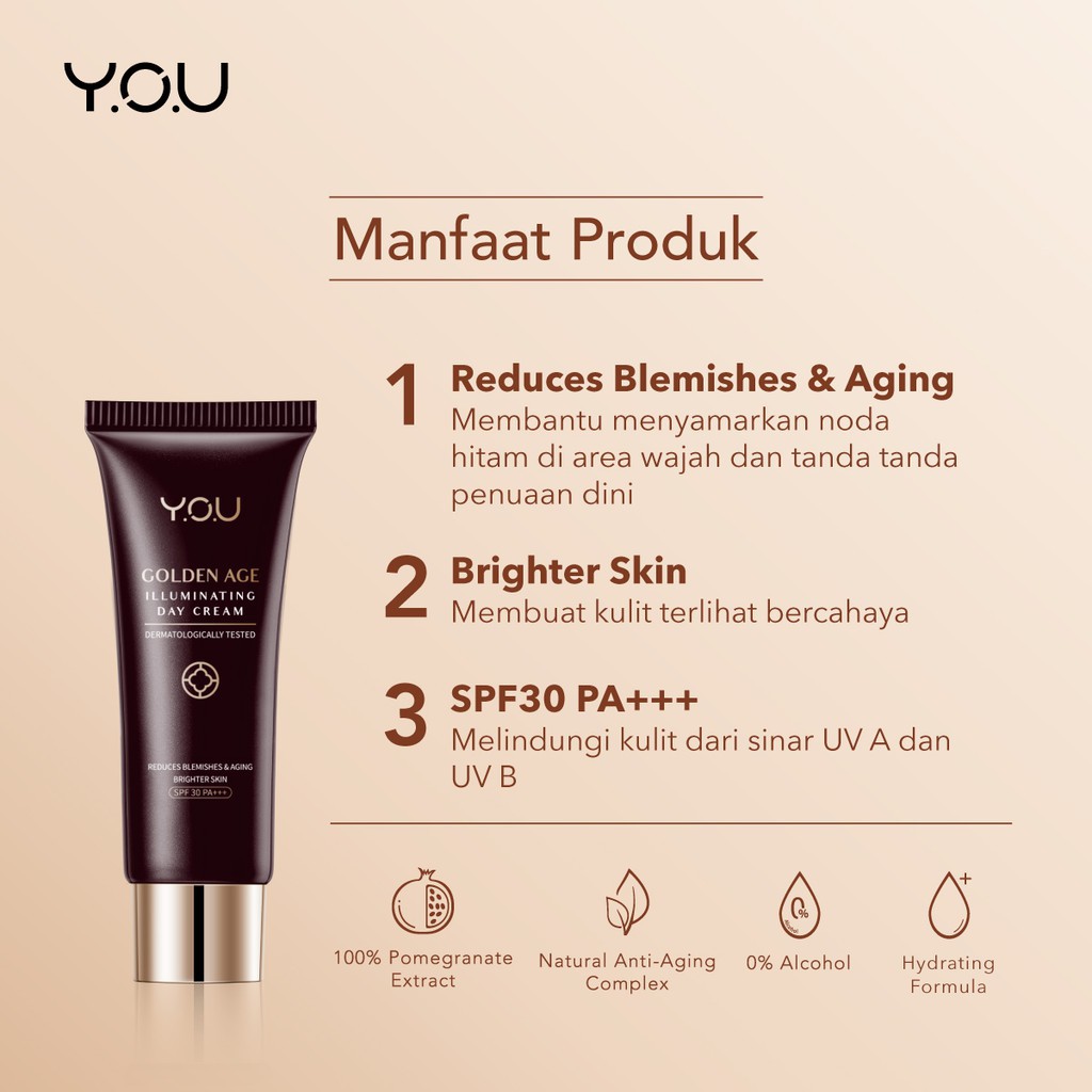 YOU Golden Age Illuminating Day Cream 18g [Total Radical Protection SPF 30 PA+++] / Y.O.U