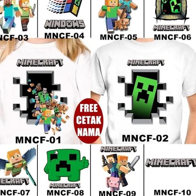 N Big D I S K O N Kaos Baju Minecraft Anak Banyak Motif Free Nama Tulisan Shopee Indonesia