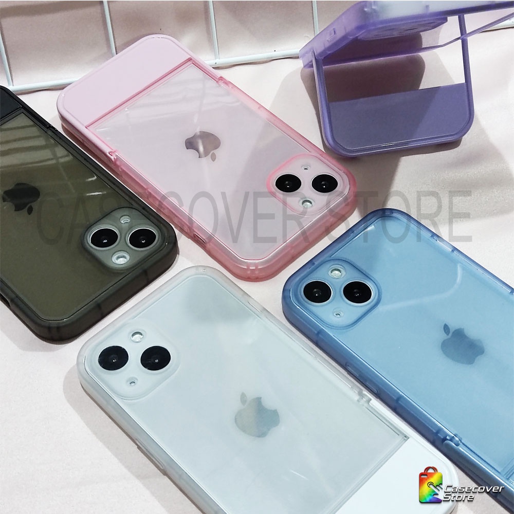 STAND HOLDER CASE - Slicone Case Full Lens Cover For iPhone 7 8 SE 2020 7+ 8+ X XS XR XS MAX 11 12 13 PRO PROMAX / CASING IPHONE / CASE IPHONE