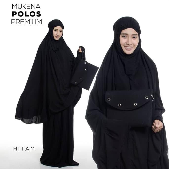 Promo Mukena Dewasa Premium Polos Hitam