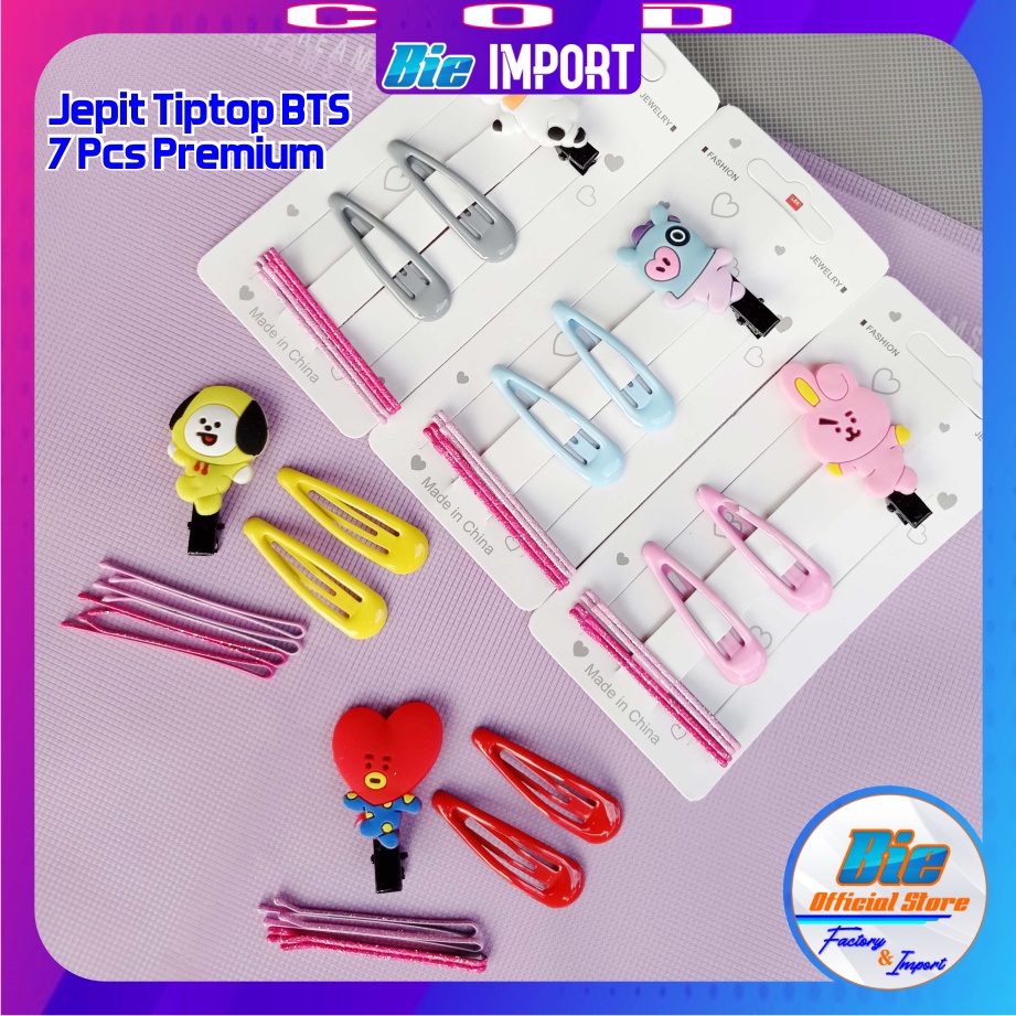 7 Pcs Jepit Rambut BTS Korea Premium Impor Best Seller