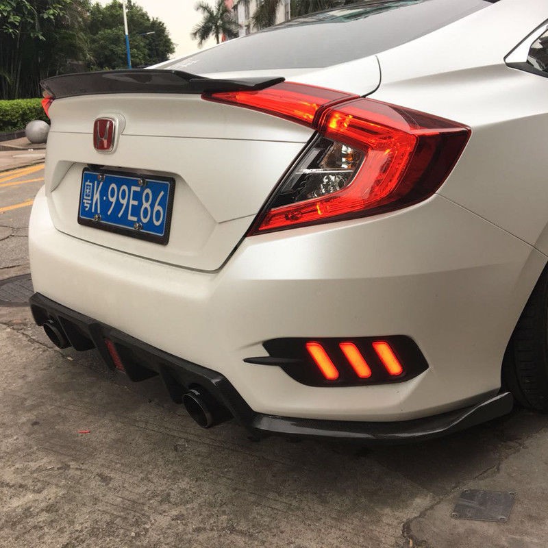 LED Rear Bumper Reflector Civic Turbo 2016 Mustang Style