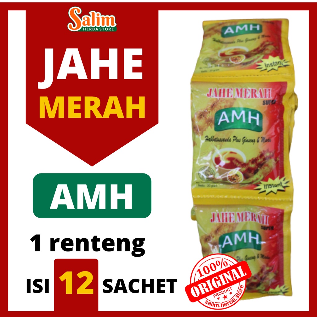 

JAHE MERAH AMH Amanah Sachet Renceng Bubuk Serbuk Murni Instan ASLI Original Ori Grosir Sule BPOM