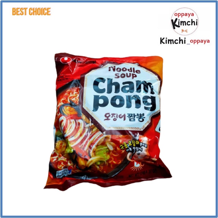 

impor-mie- champong ramen 124 gr nongshim rasa seafood cumi dari korea langsung -mie-impor.