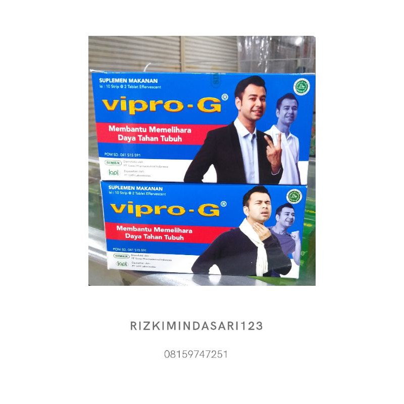 Vipro -G suplemen makanan membantu memelihara daya tahan tubuh isi 20 tablet effervescent