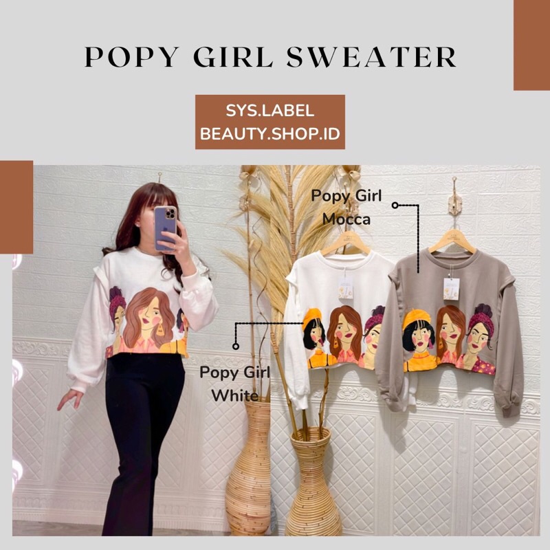 Sweater Popy Girl - Sweater Crop - by SYS.LABEL - Sweater Wanita E4