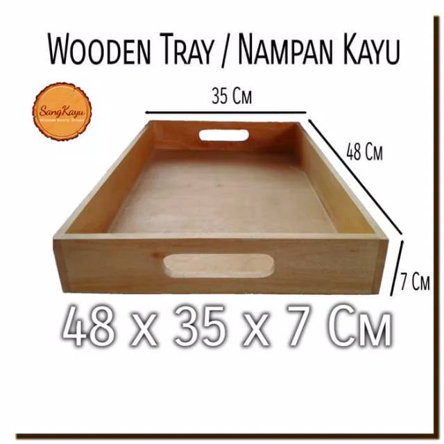 Wooden Tray 48x35x7 Nampan kayu kotak seserahan kayu kotak hantaran