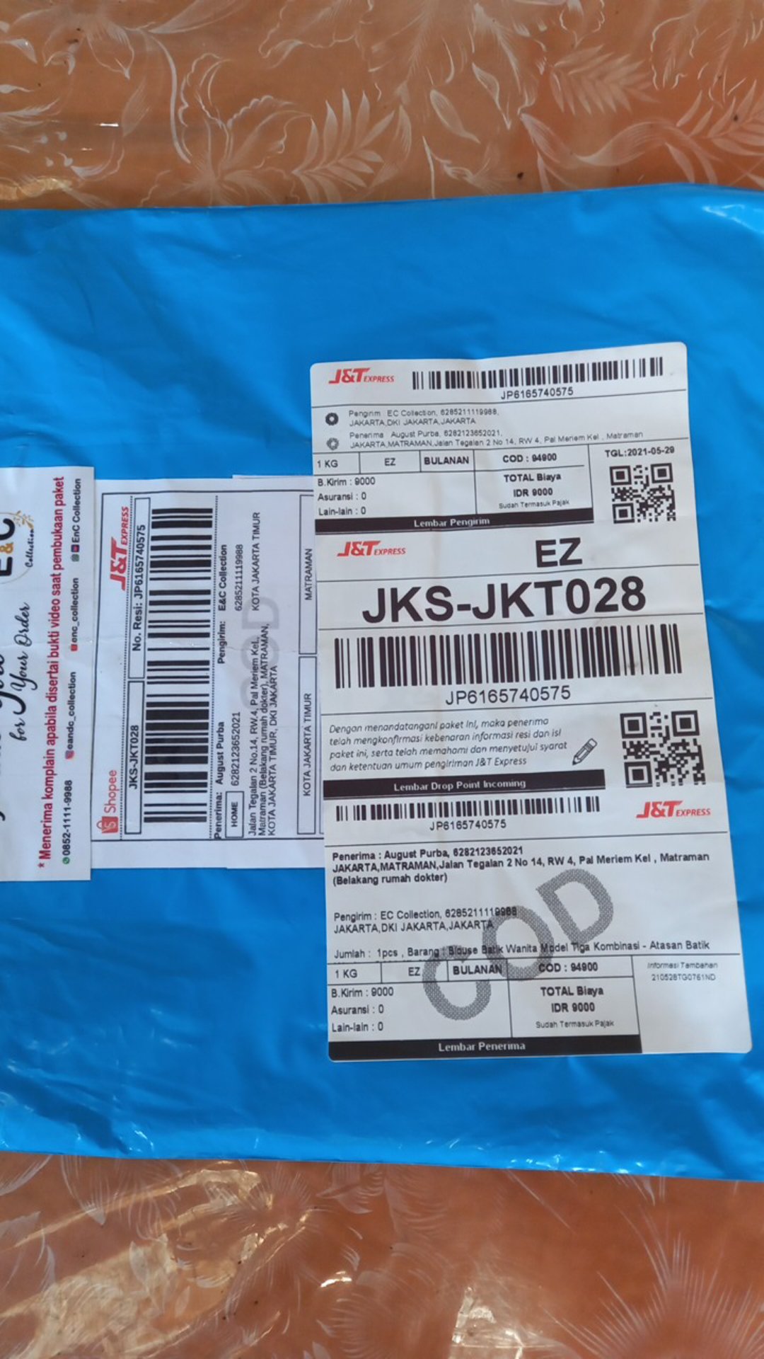 Blouse Batik Wanita Model Tiga Kombinasi - Atasan Batik Wanita - S M L Xl 2l 3l 4l 5l