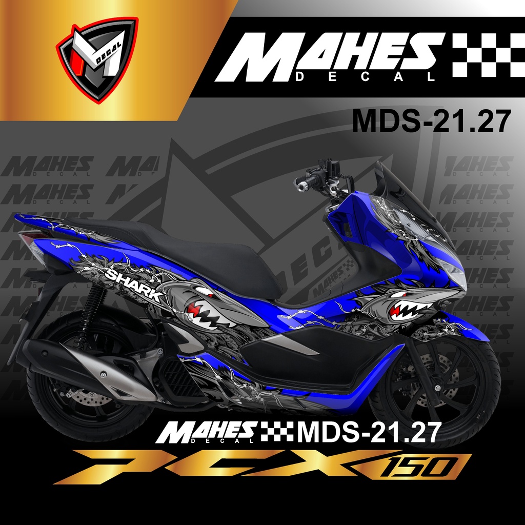 Decal Sticker Honda PCX 150 Fullbody - Dekal PCX 150 New Desain SHARK MD 21.27