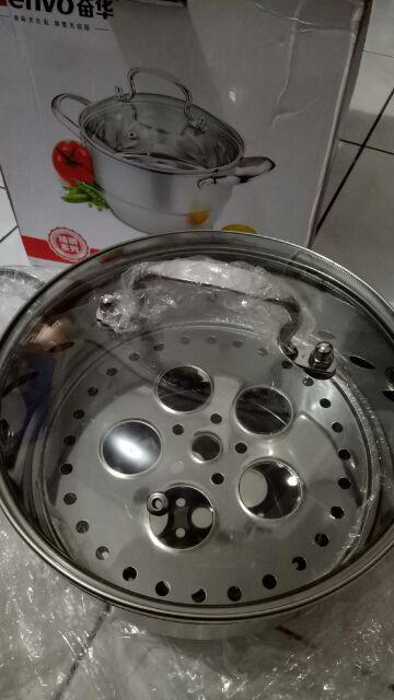 Panci Kukus Stainless Double Bottom Fenvo Steamer 24cm 00313.00019