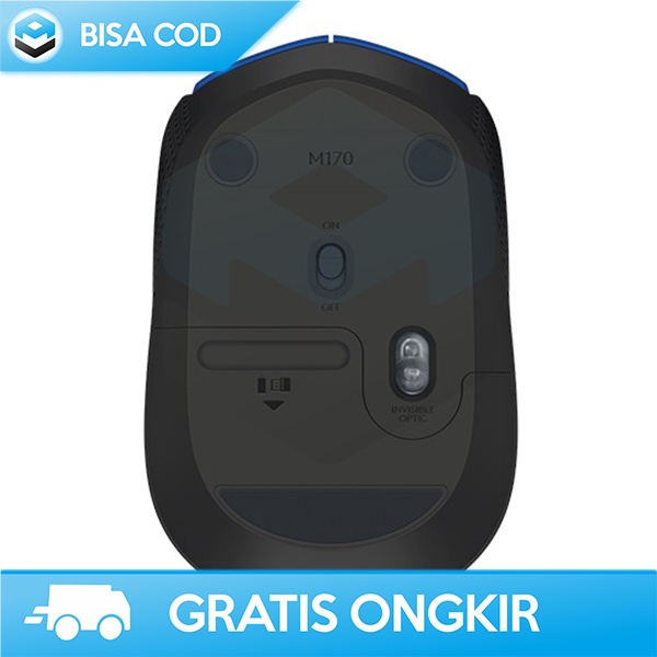 MOUSE NIRKABEL WIRELESS USB PORT 2.4 GHZ LOGITECH M171 GRAY BATERAI AA