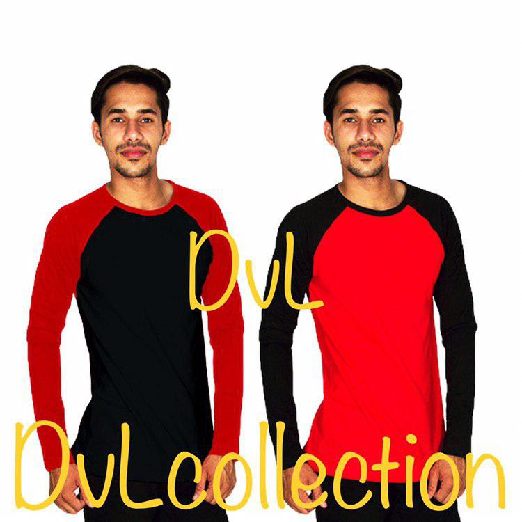 Baju pria raglan polos lengan panjang / kaos raglan pria polos panjang / kaos distro