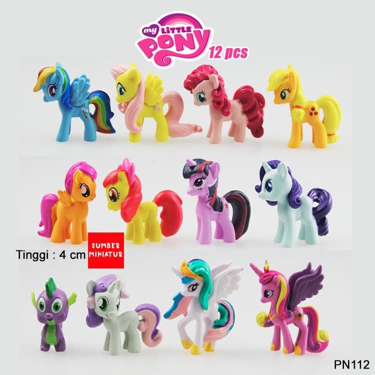 Set Pajangan Figur Kuda Poni / Littlepony 1 set isi 12