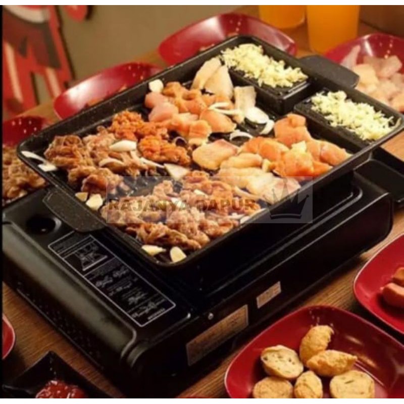 BBQ grill Bulgogi Yakiniku double pan - korean yakiniku grill pan - korean grill pan - panggangan