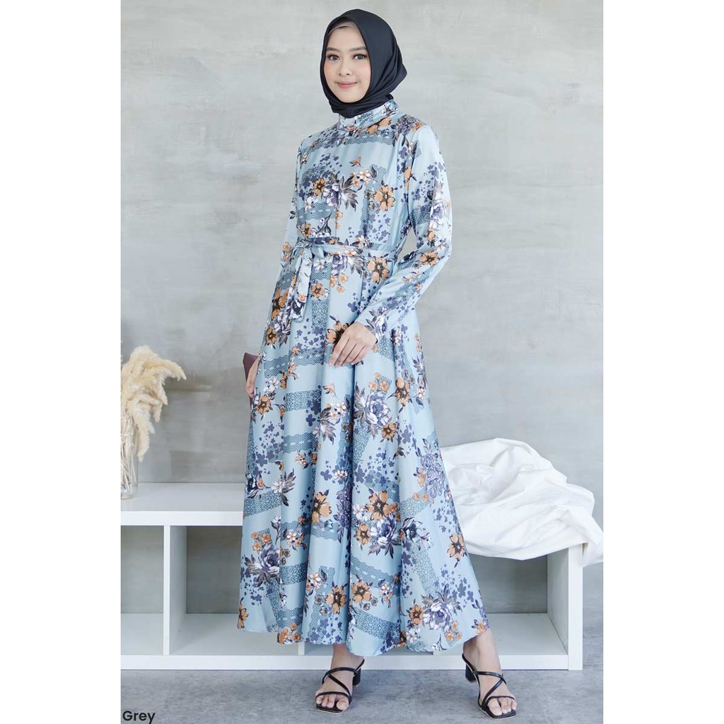 Gamis Satin Amora Dress Wanita