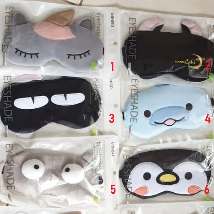 [MINISO] Cartoon Gel Sleeping Eye Mask Kacamata Penutup Mata Tidur