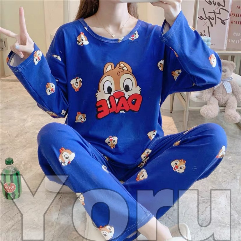 Pamelo PP786 Stelan baju tidur Import Baju Tidur Wanita Panjang PP Import Spandek PP10 PPJ-PP10 Chipmunk birutu