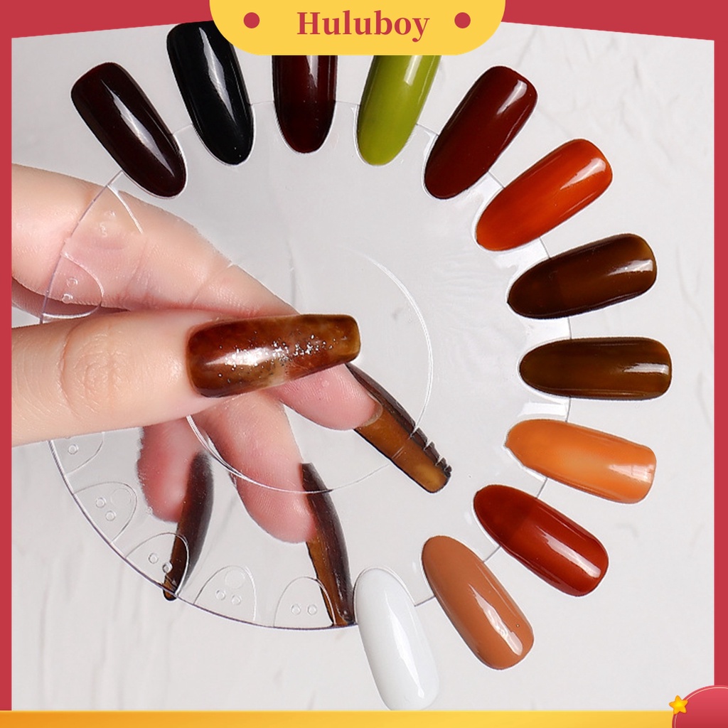 Huluboy Huluboy♡ Piring Display Warna Kutek UV Gel Bentuk Bulat Bahan Akrilik Untuk Manicure