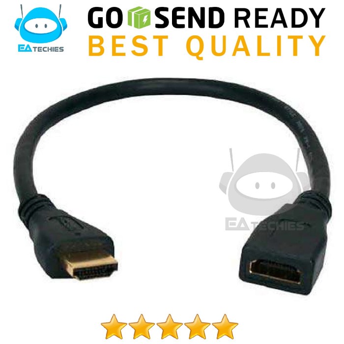 KABEL HDMI EXTENSION EXTENDER HDMI PERPANJANG MALE TO FEMALE 30CM HQ