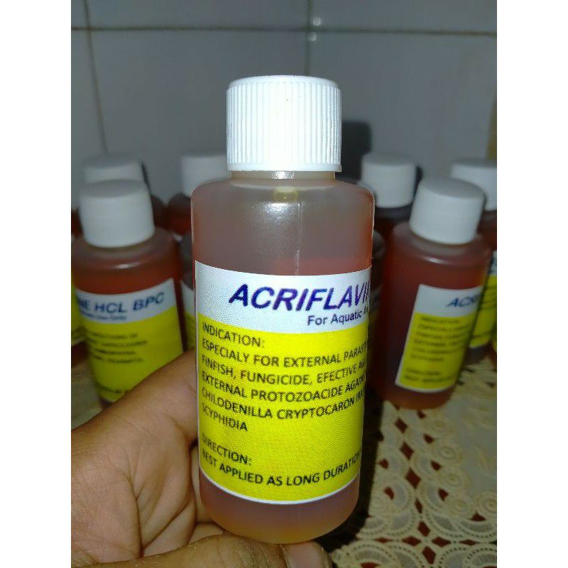 Acriflavine Hcl 100ml (Obat jamur//Antibiotik//Obat Luka (untuk Cupang,Louhan,Arwana,ikan hias)