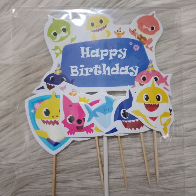 cake topper birthday party karakter baby shark