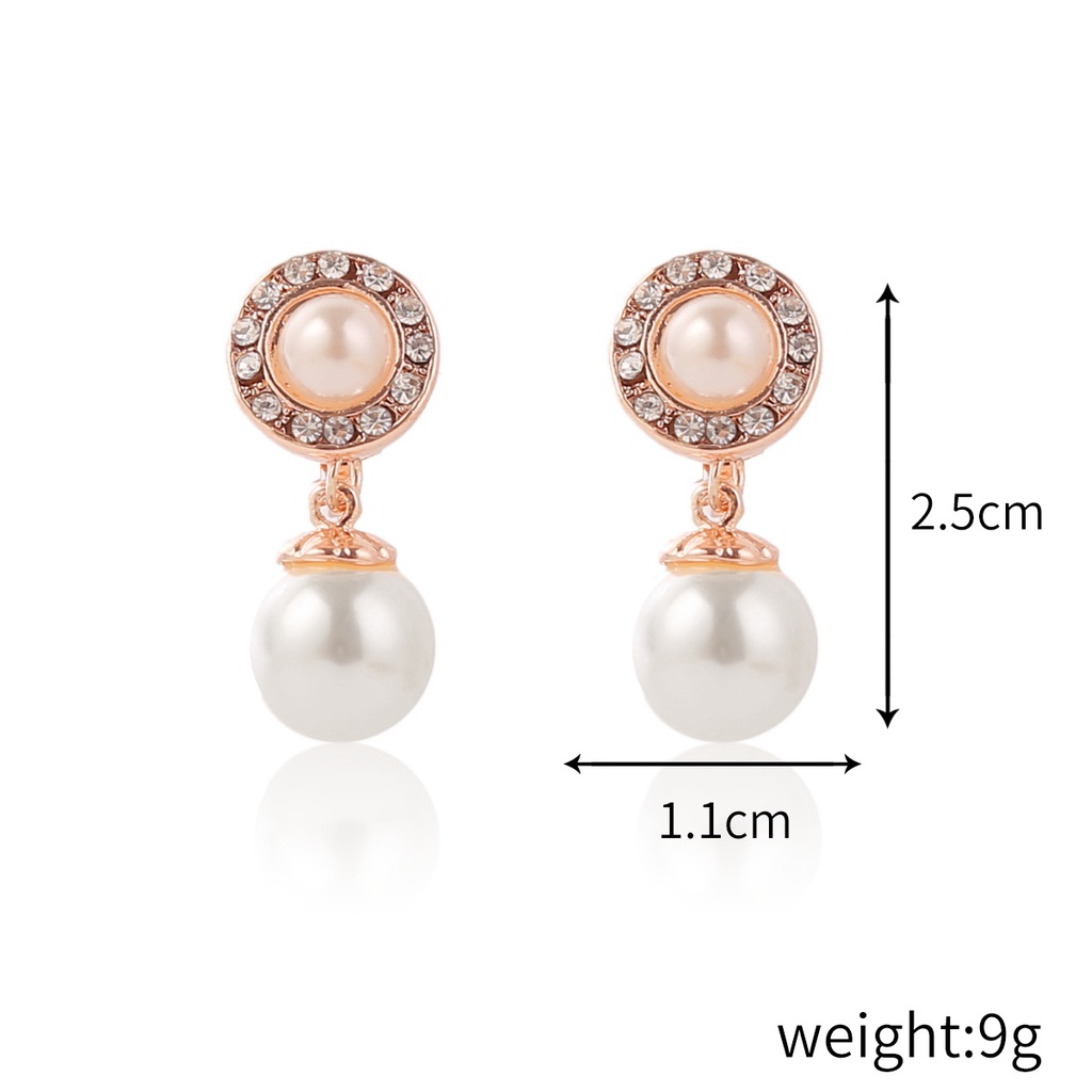 Anting Klip Bahan Alloy Dengan Mutiara Imitasi Untuk Wanita