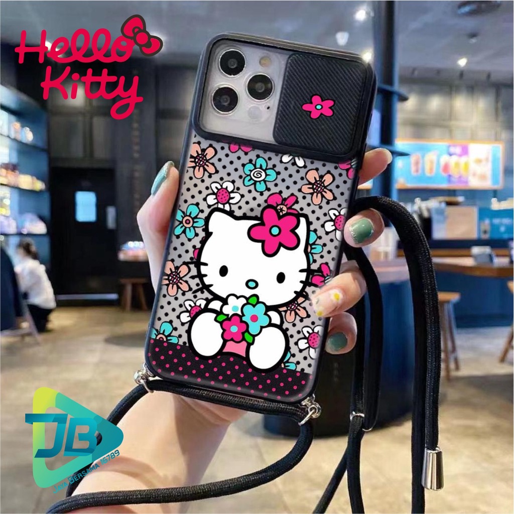 SOFTCASE SLINGCASE SLIDE PELINDUNG KAMERA HELLO KITTY SAMSUNG OPPO VIVO REALME IPHONE XIAOMI ALL TYPE JB4948