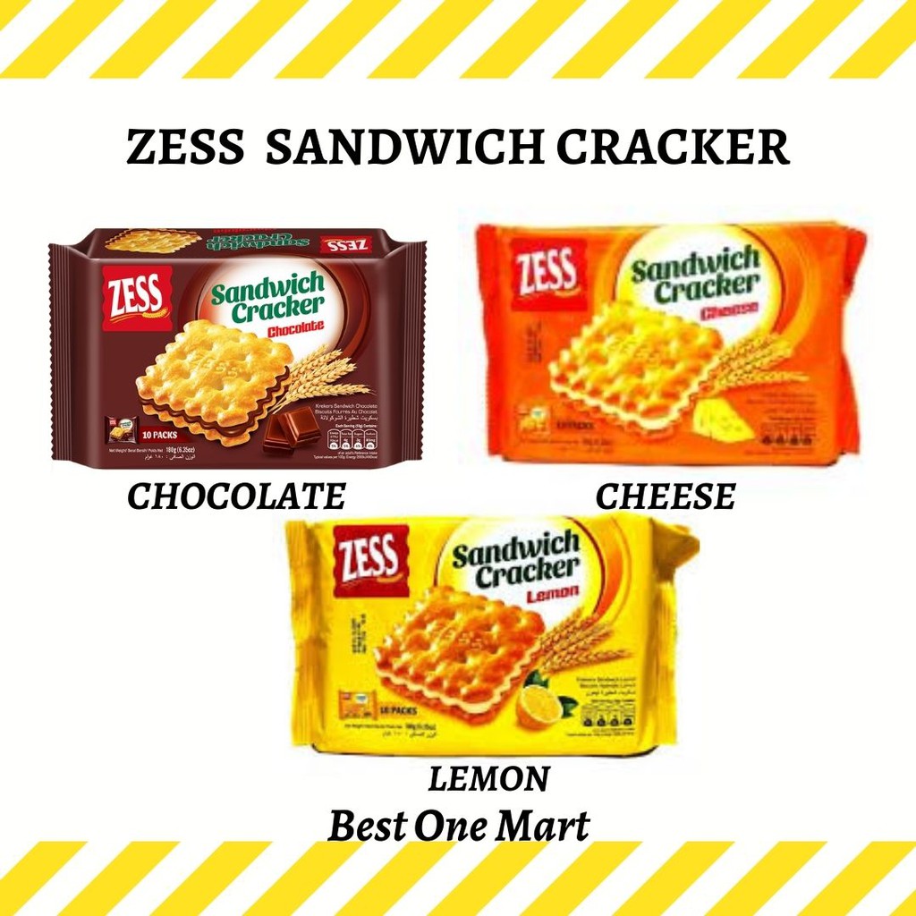 

Biskuit Zess Sandwich Cracker - Lemon - Cokelat Chocolate - Cheese Keju