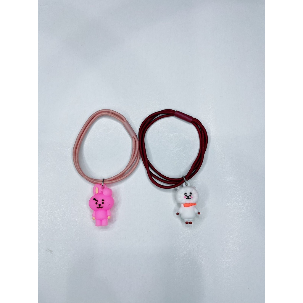 ikat rambut karakter bt21 / kunciran rambut bt21 12pcs