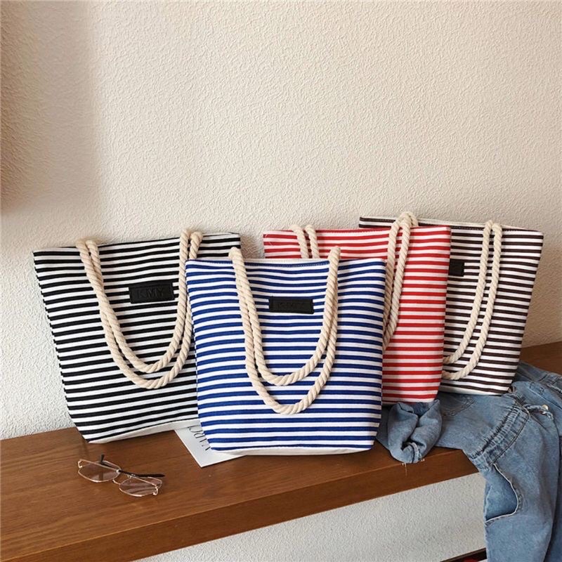 Totebag Import Stripe / Tas Kuliah Wanita