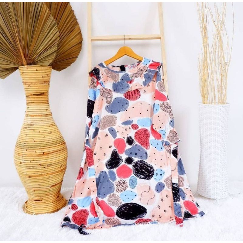 Gamis Cloudya Polkadot Rainbow | Busana Muslim Wanita | Gamis Anak Cewek | Gamis Perempuan