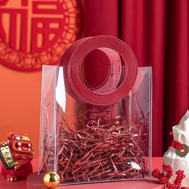 

Tas Hadiah Tenteng Merah Natal Imlek Pvc Paper Bag Hamper Mewah