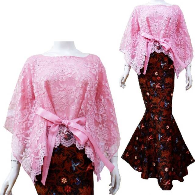 SET MURAH ROK KEBAYA  BATWING BROKAT  FURING PITA TALI 