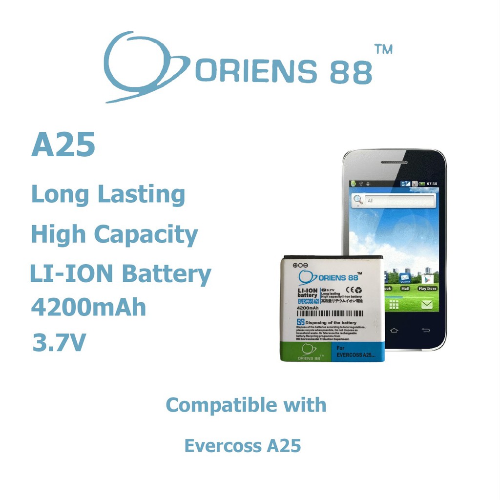 (P) Baterai batre battery Evercoss A25 double power/IC oriens88