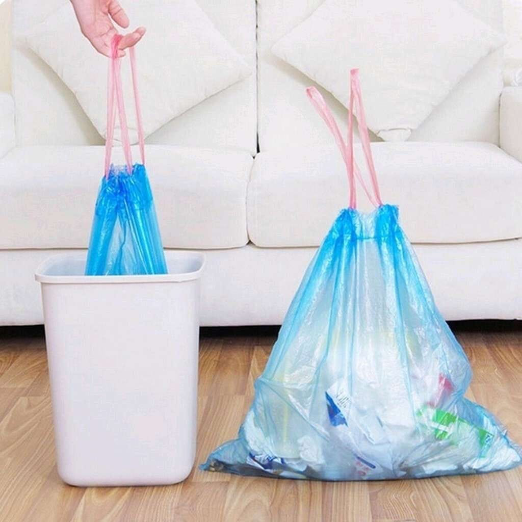 KANTONG SAMPAH SERUT PLASTIK  ROLL DENGAN TALI KANTONG TEMPAT SAMPAH