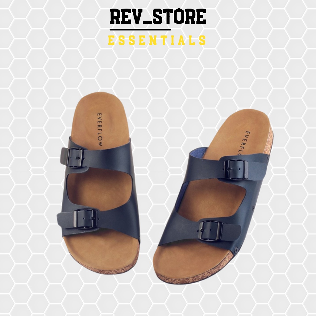 REV STORE - Sandal Pria Ukuran Besar - Sendal Selop Pria Big Size - Sandal Kulit Pu Pria Jumbo