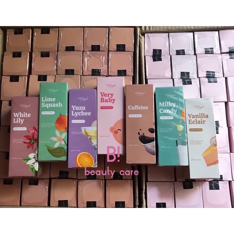 [READY SIAP KIRIM] Body Mist by Holigrels | Vanilla Eclair | Milky Candy I Yuzu Lychee | White lily | Lime Squash | Very Baby | Caffeine | Strawberry | Midnight | Popcron | Green Apple | Ocean | Cake | Chocolate | Air Freshener Parfum Gantung Holigrels