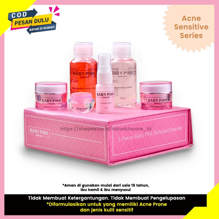 Babypink Paket Whitening, Acne &amp; Sensitif Untuk Semua Jenis Kulit | Baby Pink Skincare Original BPOM