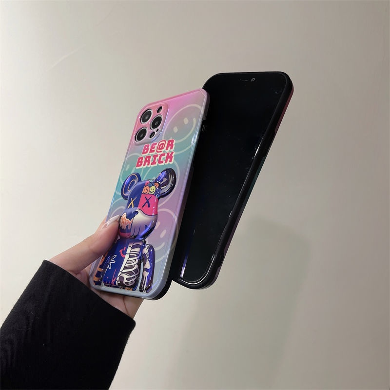 3D Beberapa Warna Pola Beruang Kecil Casing Ponsel iPhone 12 13 11 Pro Max X Xs Max Xr Jpbl