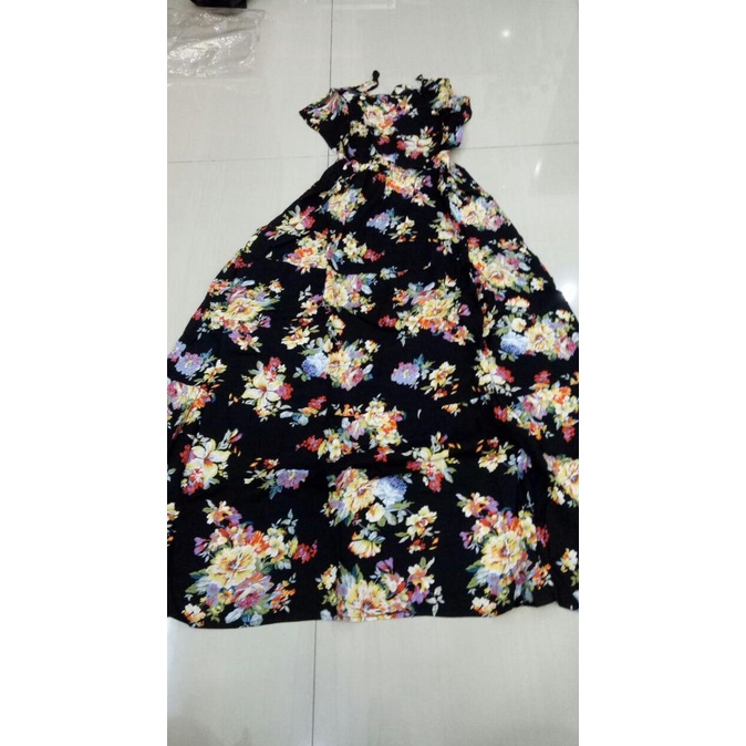 Lucu Dress Wanita Gaun Terusan Panjang Bahan Import - Biru Muda Berkualitas