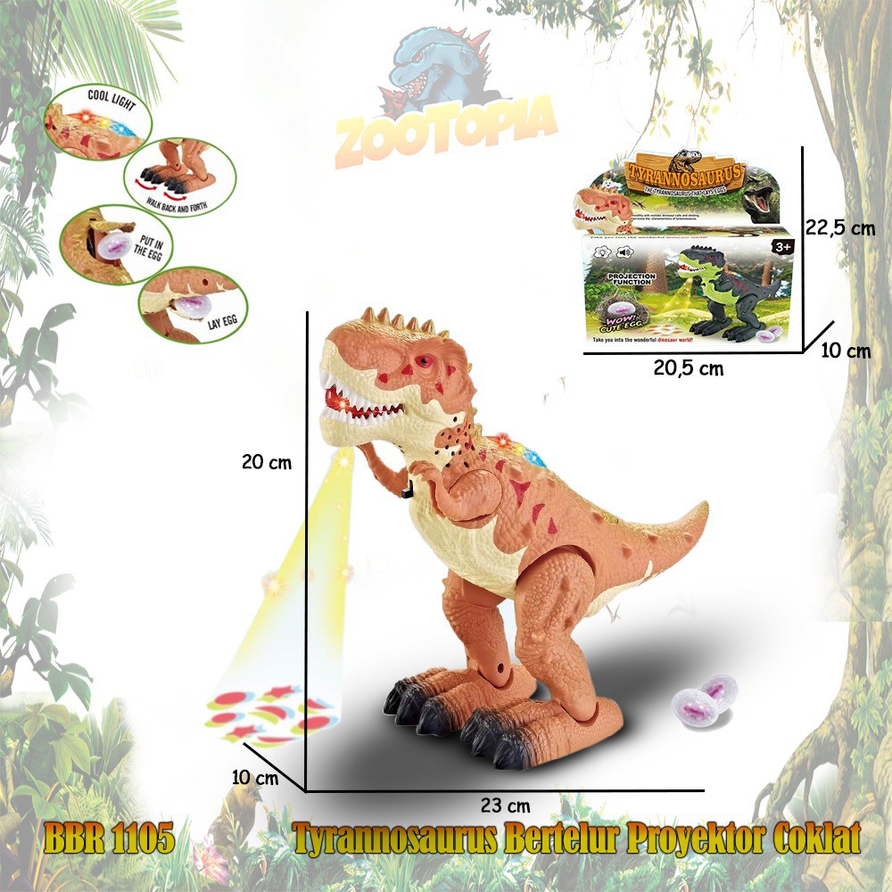 PROMO BRO1088 Trex Trannosaurus Bertelur Proyektor Dino Dinosaurus Mainan Anak Hewan Binatang ZOOTOP